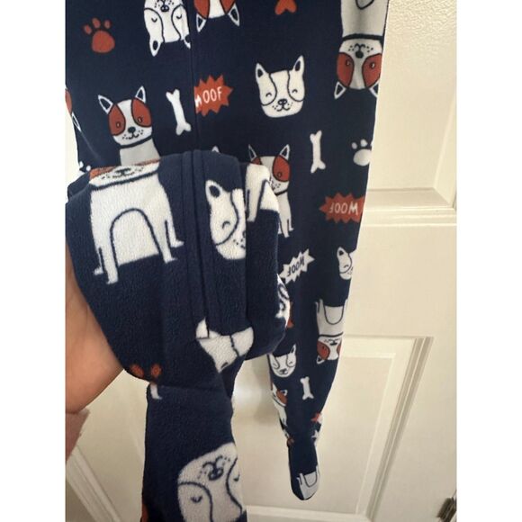Carter’s Kids One Piece Navy Fleece Pajamas with Dogs Size 3T - Picture 11 of 12